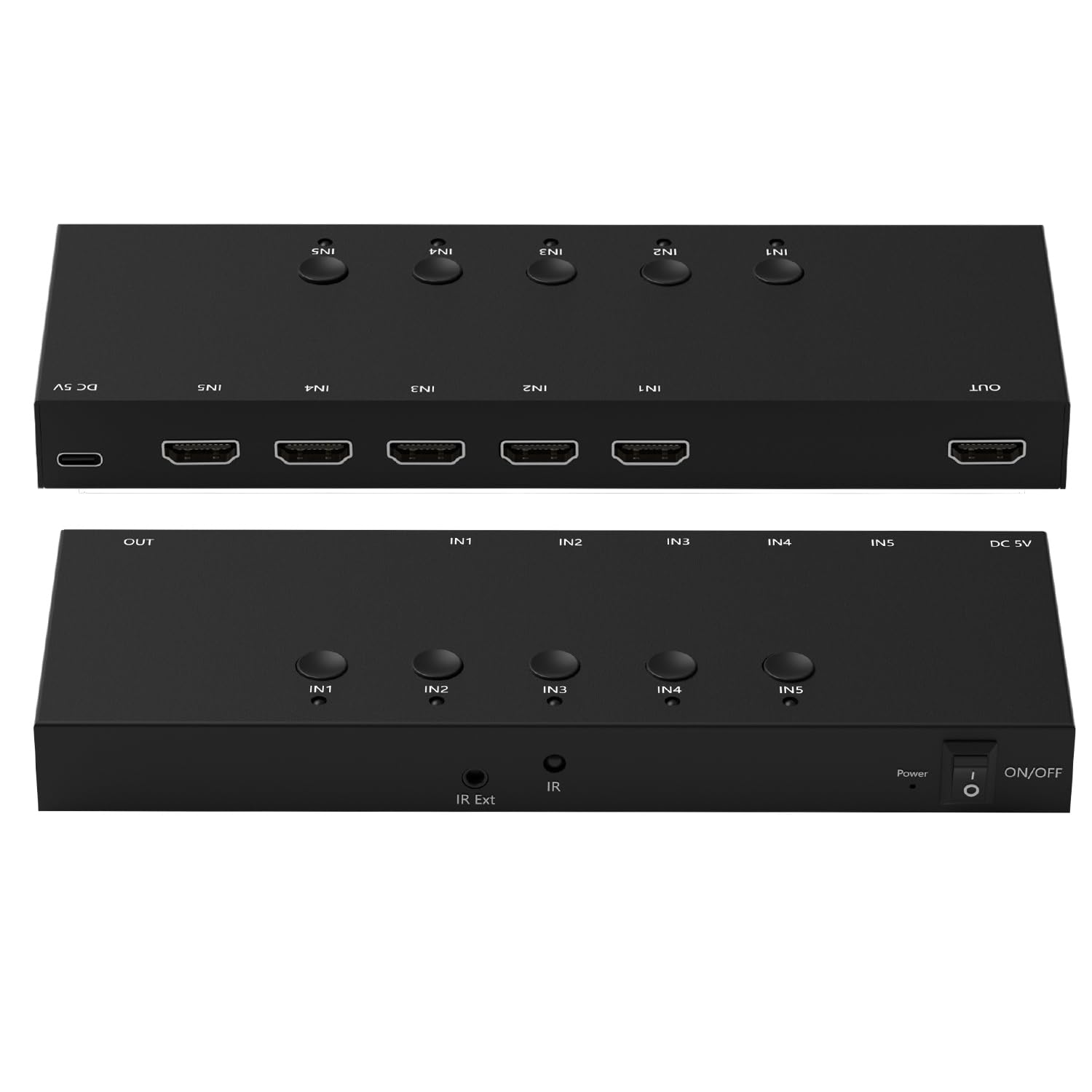 ZUZONG Conmutador HDMI de 5 puertos 4K a 60 Hz, conmutador HDMI 5 en 1 salida HDCP 2.0 HDMI2.0 Hub compatible con Nintendo Switch/Switch OLED/Xbox PS5/4/3 reproductor de DVD Fire Stick Roku Apple TV