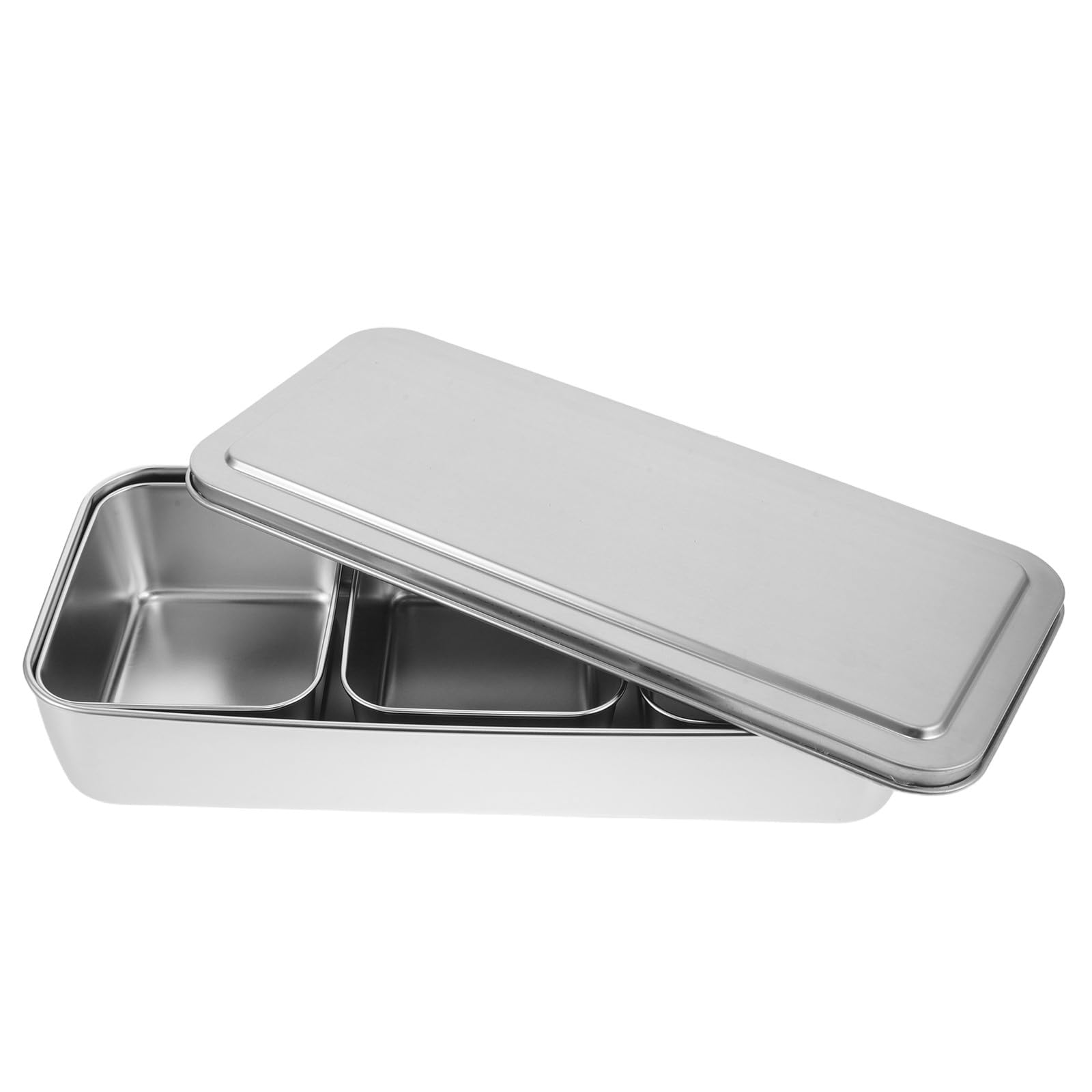 Boîte à Épices Compacte et Facile à Nettoyer avec Couvercle en Acier Inoxydable Design Multi-compartiments Cuisine Active ou Usage Extérieur