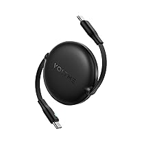 VOLTME Cavo USB C 60W PD 3A TPE, PowerLink YOYO Mini cavo retrattile 1M, 3.3ft Tipo-C a ricarica rapida Nero, Cavo USB-C versatile 4 lunghezze, per iphone15, iPad Pro, Air, Galaxy S23, Pixel