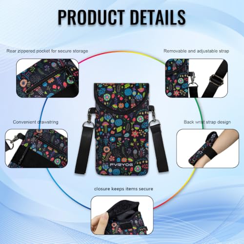 Image of Neoprene Phone Sleeve Pouch Case Bag for Men Women w /Crossbody Strap /Neck Lanyard for iPhone 17 /16 /15 /14 Pro Max, Samsung S25,Pixel 10
