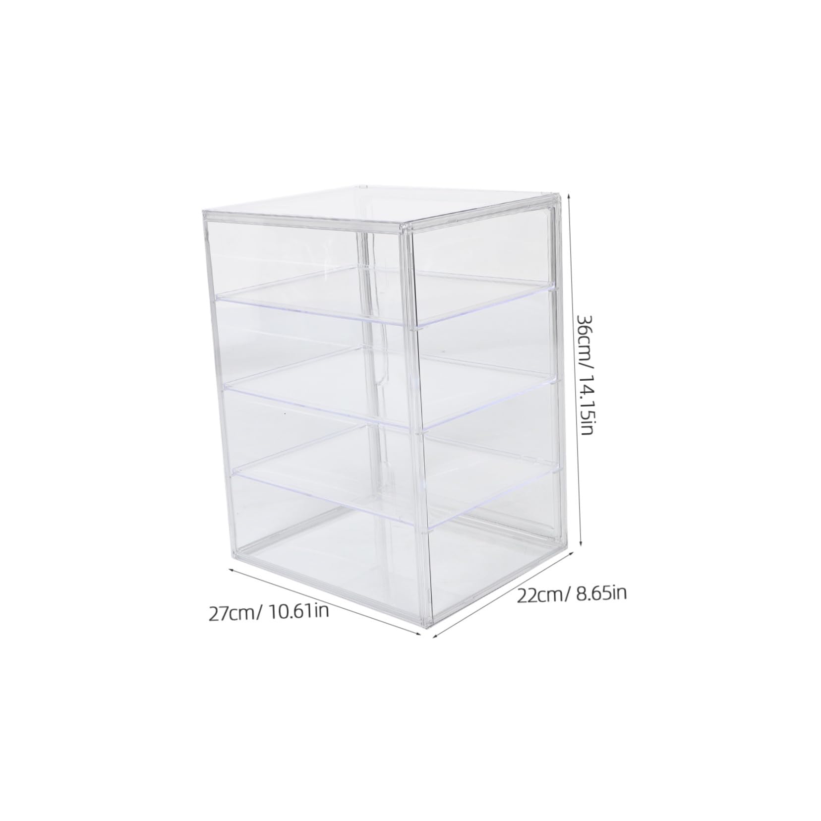 Vitrina Expositora De Pan Grande 36x27x22 Cm Con 4 Capas Ajustables Acrílica, Puerta Magnética Para Guardar y Exhibir Panadería Encimera De Cocina