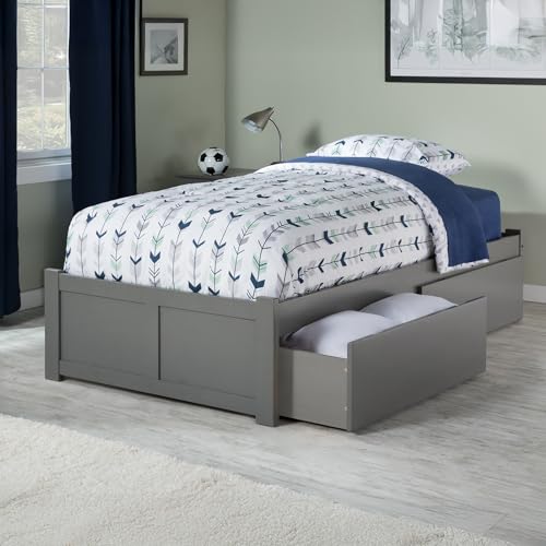 AFI Concord Twin Size Platform Bed with Footboard & Storage