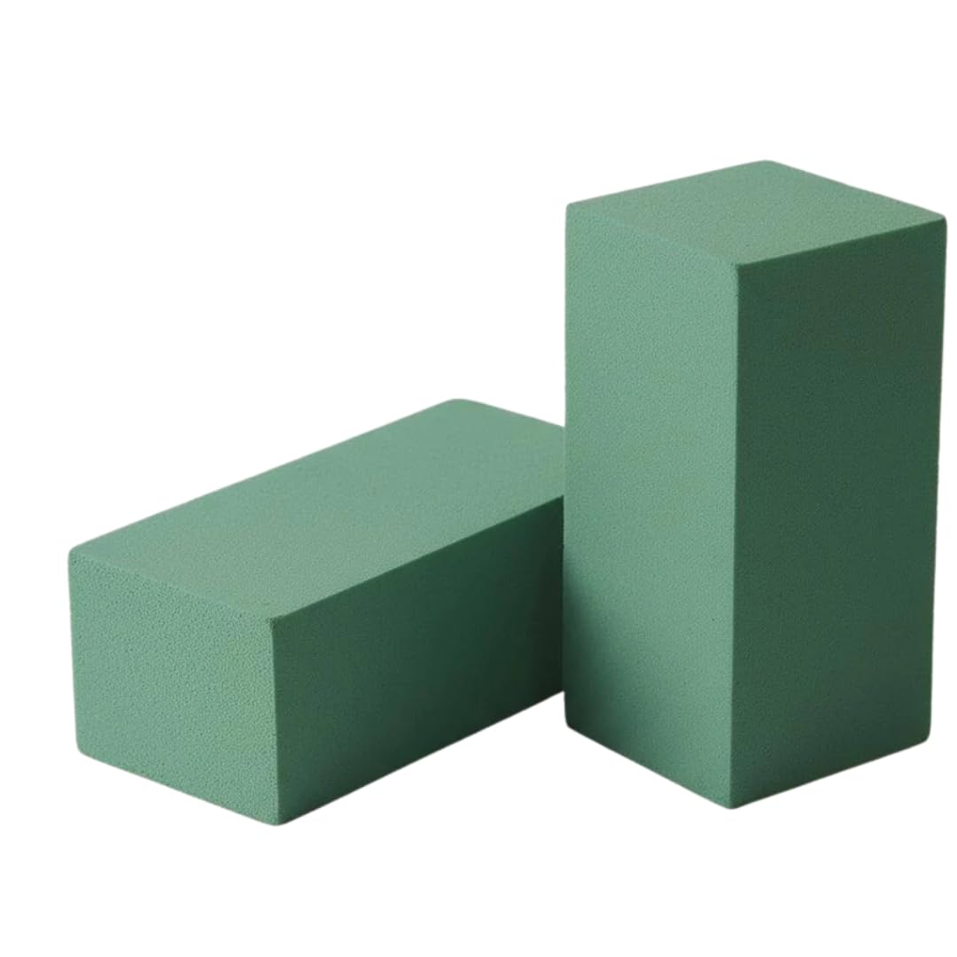 Green Floral Foam Blocks for Flower Arrangements | Wet Foam Bricks for Fresh Flowers, Floral Crafts, Wedding Centerpieces, Bouquet Making & DIY Decorations, Pack of 2-image-21