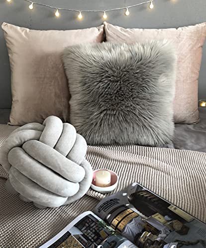 Vdoioe Knot Ball Pillow Short Plush Grey Cuddle Ball Pillow Decoration Handmade Knotted Household Throw Pillow Bedroom For Couch Bed Car Office Plush Knotted Toys Gifts #TOP1