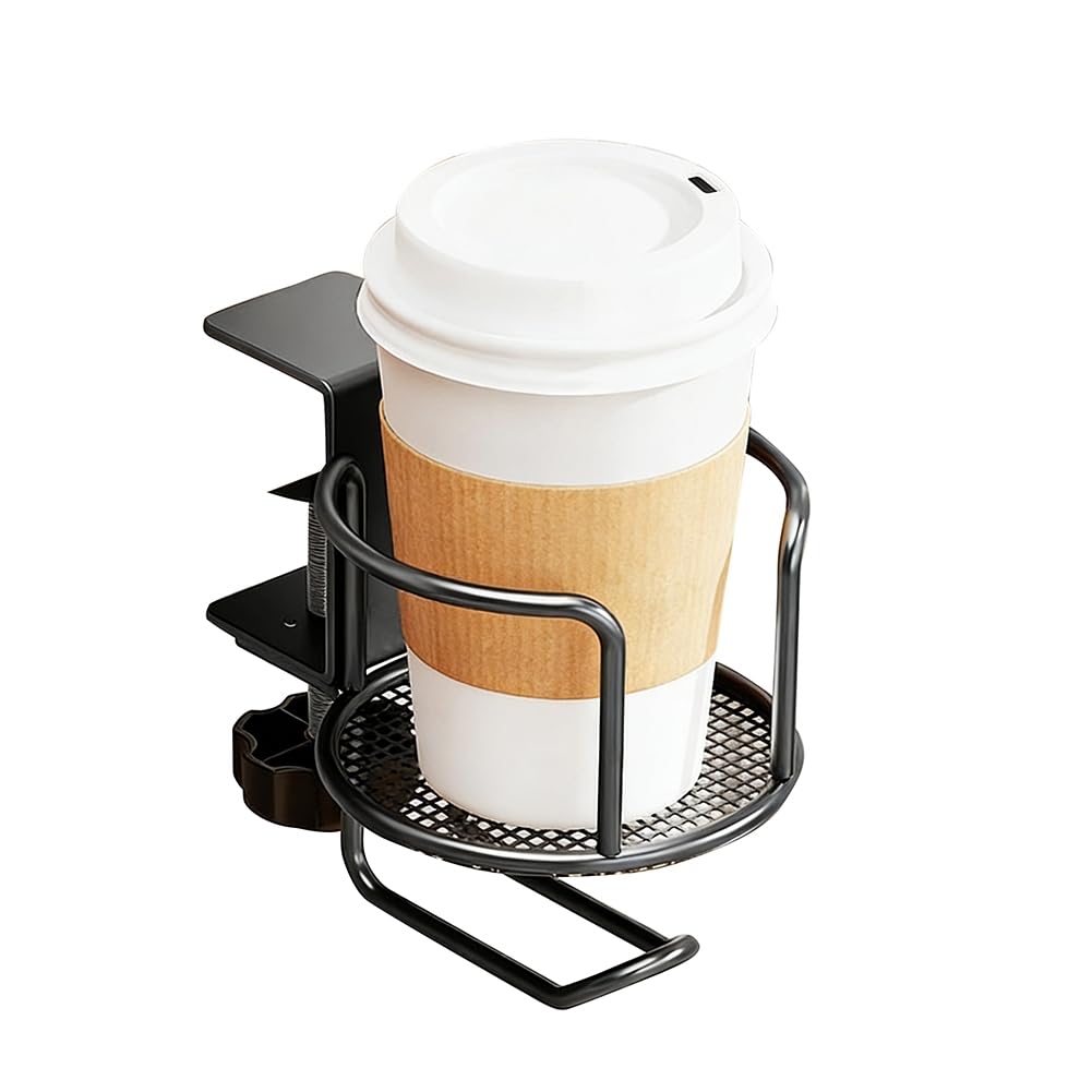 Udsknv[Ksl As Shown 2In1 Desk Cup Holder With Headphone Hanger Holder, Anti-Spill Cup Holde Hook Suitable For Coffee Mup