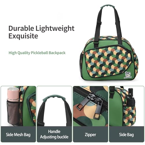 Image of Boulder Bee Pickleball Bags, Premium Pickleball Tote Bag for Girls, Women's Hand /Shoulder Gym Bag w Water Bottle Holder, with Pickleball Racquet /Paddle Holder