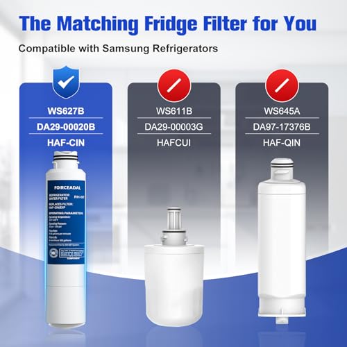 Image of Water Filter Replacement for Samsung HAF-CIN /EXP, DA29-00020A /B, DA29-00020B-1, 46-9101, RF28HMEDBSR, RF263BEAESR, RF263TEAESG, RF4287HARS, Filters 2 Pack