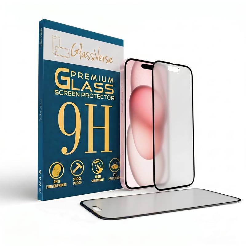 Image of GlassVerse Ultra Privacy Tempered Glass For Apple Iphone 15 Plus (Pack Of 2) with Free Installation Kit. Edge To Edge. (In-Screen FingerPrint Lock will not work with the Privacy Guard) - 6.7 inch
