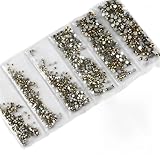 GMGQJST Strasssteine NäGel 1680 stücke Klar Kristall AB Mix Größen Flatback Strass Super Glitter Garment Nail Art Strass for Nail Art Dekoration(Aurum)
