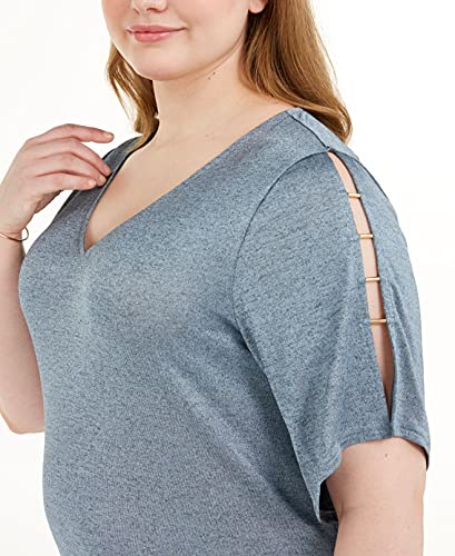 Michael Kors Womens Ladder Bead Pullover Blouse, Blue, 2X #TOP1