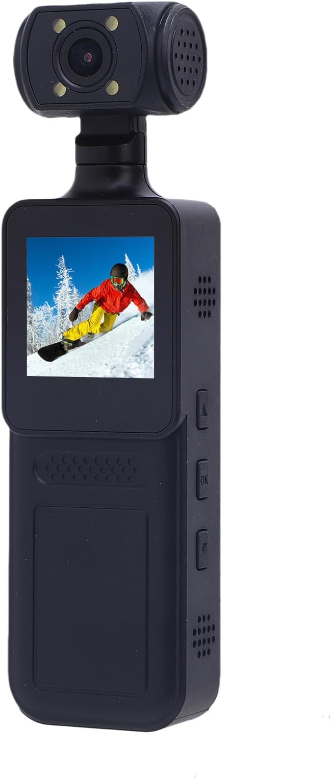 Asixxsix 4K WiFi Action Camera, 180 Degree Rotatable Lens HD with APP Control and 256GB Memory Card Support, for Outdoor Sports Travel Vlogging