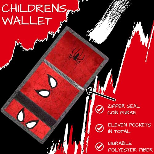 Children’s Spidey Backpack and Wallet Gift Set for Kids – 12”x16”x6” Backpack with 5”x10” Kids Wallet - Cloth School Bag for Boys and Girls - Image 5