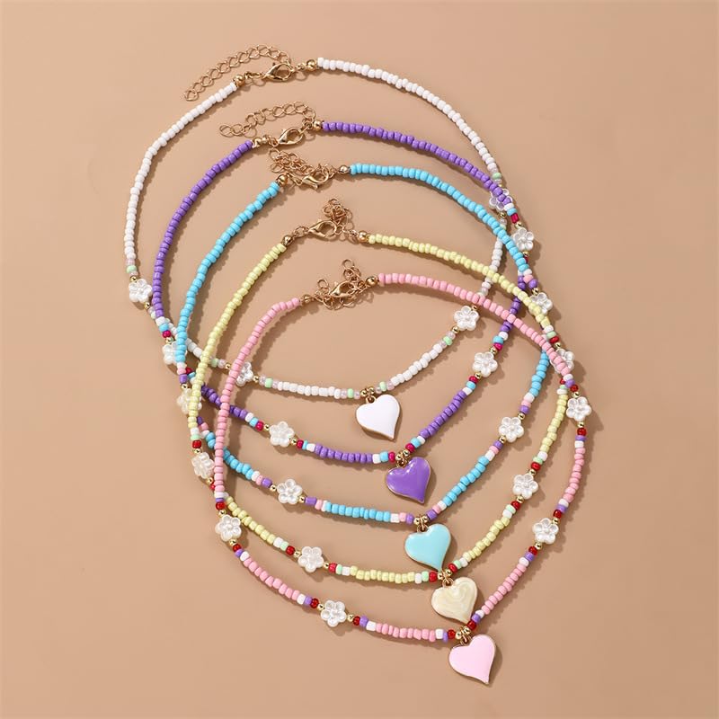 Collier ras du cou cœur lot de 2 pièces légères sans nickel