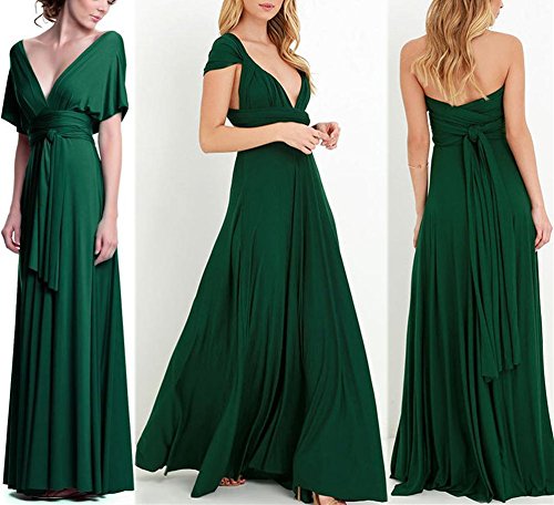 Image of Women Transformer Hi Low Evening Long Prom Dress Halter Convertible Multi Way Spaghetti Strap Wedding Cocktail Maxi Gown
