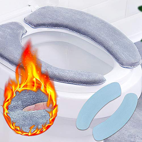 CHEPL Toilettensitzabdeckung 2 Paar WC-Sitzbezug Warme Universal WC-Sitz-Pad Waschbar Weich für Familie Hotel Badezimmer Cover