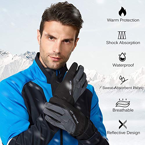 Luvas, Romacci Luvas de inverno Luvas à prova d'água à prova de vento Luvas de snowboard quente Luv