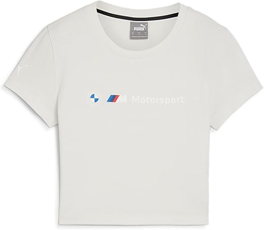PUMA Women's BMW M Motorsport Essentials Baby Tee, Vapor Gray, XL