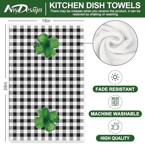 AnyDesign-St-Patricks-Day-Kitchen-Towel-Shamrock-Clover-Truck-Dish-Towel-18-x-28-Inch-Black-White-Buffalo-Plaid-Hand-Drying-Tea-Towel-for-Cooking-Baking-Party-Supplies-2Pcs AnyDesign St Patricks Day Kitchen Towel Shamrock Clover Truck Dish Towel 18 x 28 Inch Black White Buffalo Plaid Hand Drying Tea Towel for Cooking Baking Party Supplies 2Pcs