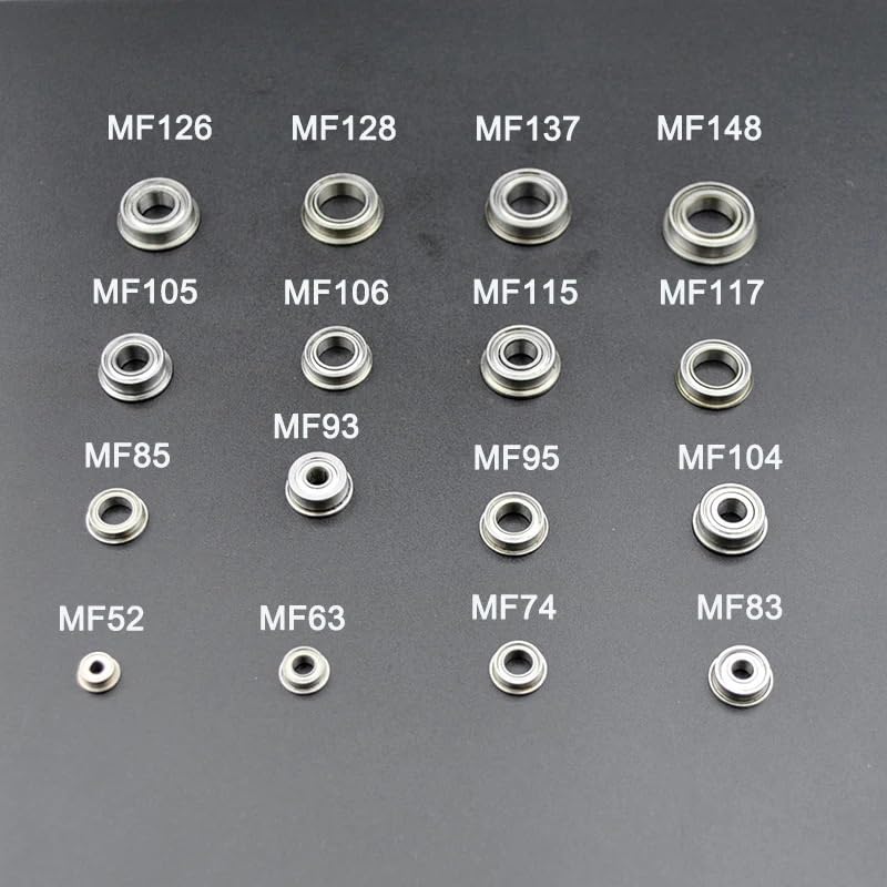 10Pcs MF63 MF93 MF74 MF84 MF104 MF85 MF95 MF105ZZ MF115 MF106 MF126 MF117 MF137 MF148 ZZ Ball Bearing Flange Bearings(MF137 7x13x4mm)
