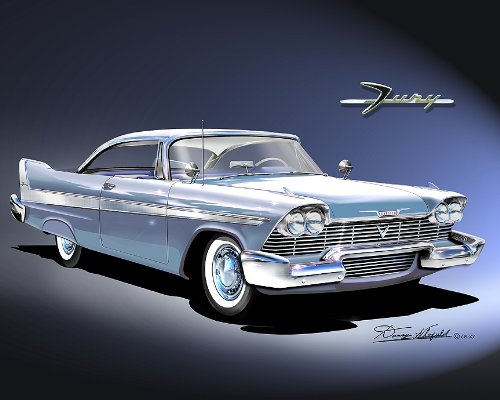 Amazon.com: 1958 Plymouth Fury-Blue Bonnet Blue - Official Danny