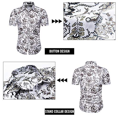 MANTORS Mens Floral Hawaiian Outfits 2 Piece Button Down Short Sleeve Shirt and Shorts Sets