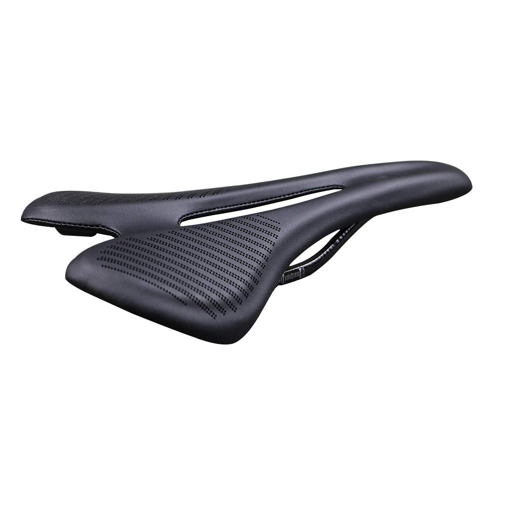 Sillin MTB 139G Carbon Fiber Road MTB Use 3K T800 Material de Carbono Almohadillas de Cuero súper Ligeros Rompe Bicycles Asiento Bicicleta SillíN(White)