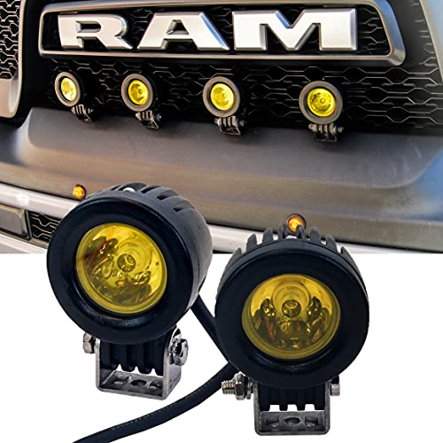 Oz-Usa Amber Mini Trail Lights Led Cree Spot Motorcycle Offroad Dual Sport Enduro Fog #TOP4
