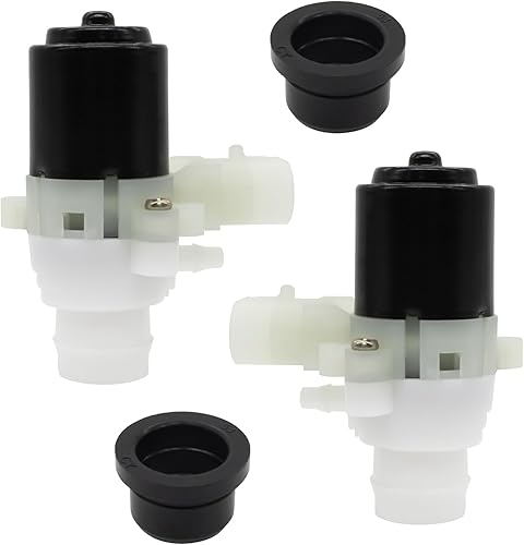 Paquete de 2 bombas de líquido para limpiaparabrisas de camión con arandelas de goma de repuesto para Kenworth T880 T680 y Peterbilt 104307 T4695001