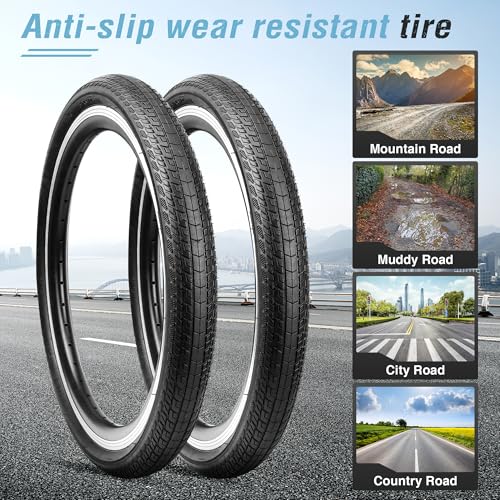 20/24/26x 1.75 Mountain Bike Tire Set,2 Pack Bike Tire