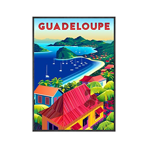 JQNDDP Guadeloupe Voyage Affiche Ville Paysage Toile Peinture Guadeloupe Voyage Imprime Abstrait...