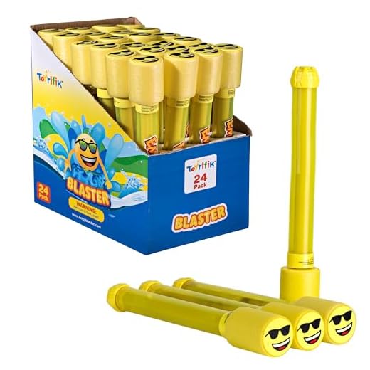 Toyrifik 24 Pack Emoji Blaster Water Guns- Bulk Pack Water Shooters for Summer Party Favor or Activity Fun Gun for Kids- Water Gun Bundle Pack