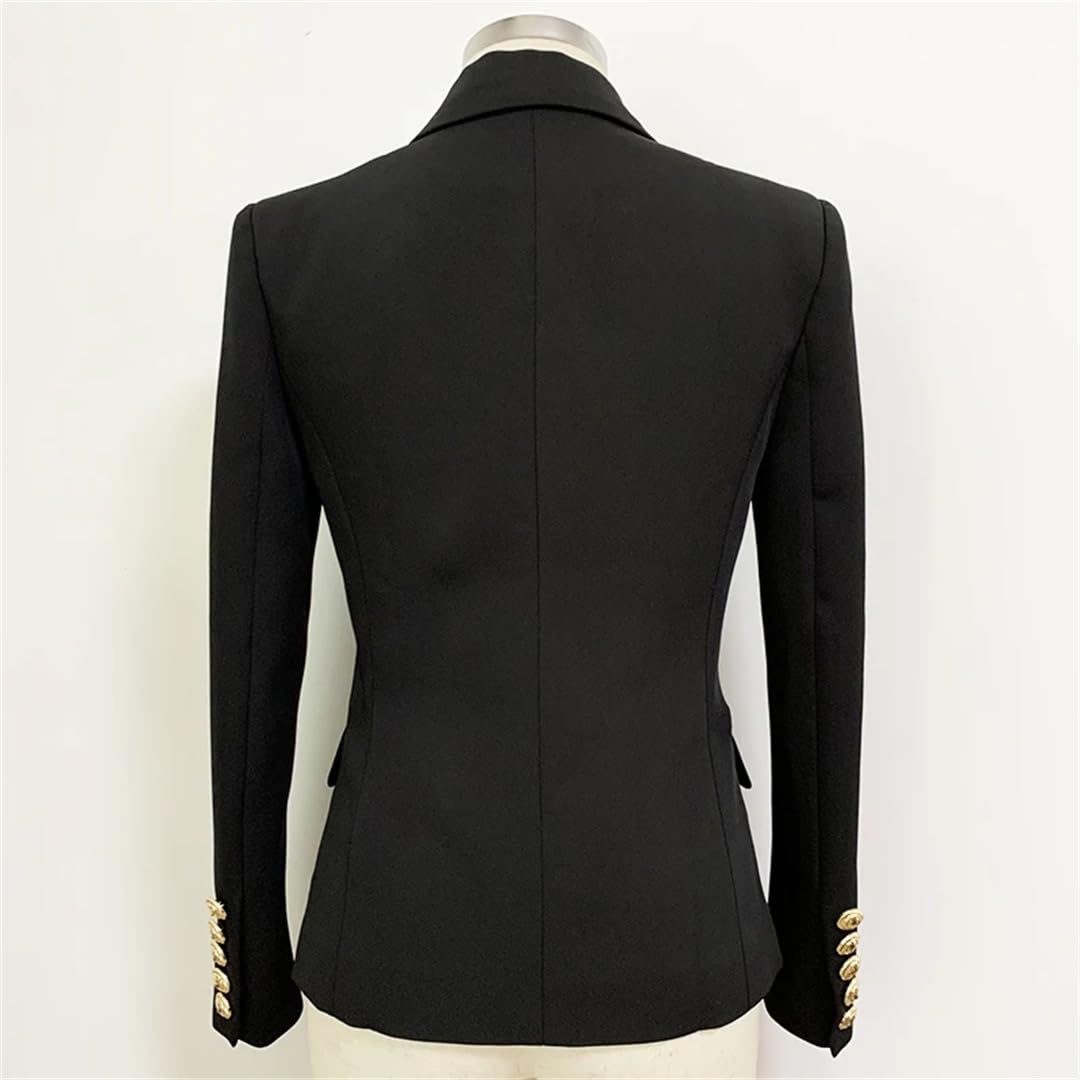Veste de costume pour femme avec boutons dorés à double boutonnage