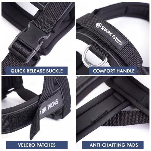 Image of Spark Paws No Pull Front Clip Dog Harness - Easy On, Padded and Lightweight | Two Clips, On in Seconds, Chest Bearing, Australian Style, No Throat Pressure, for Small Medium and Large Breeds