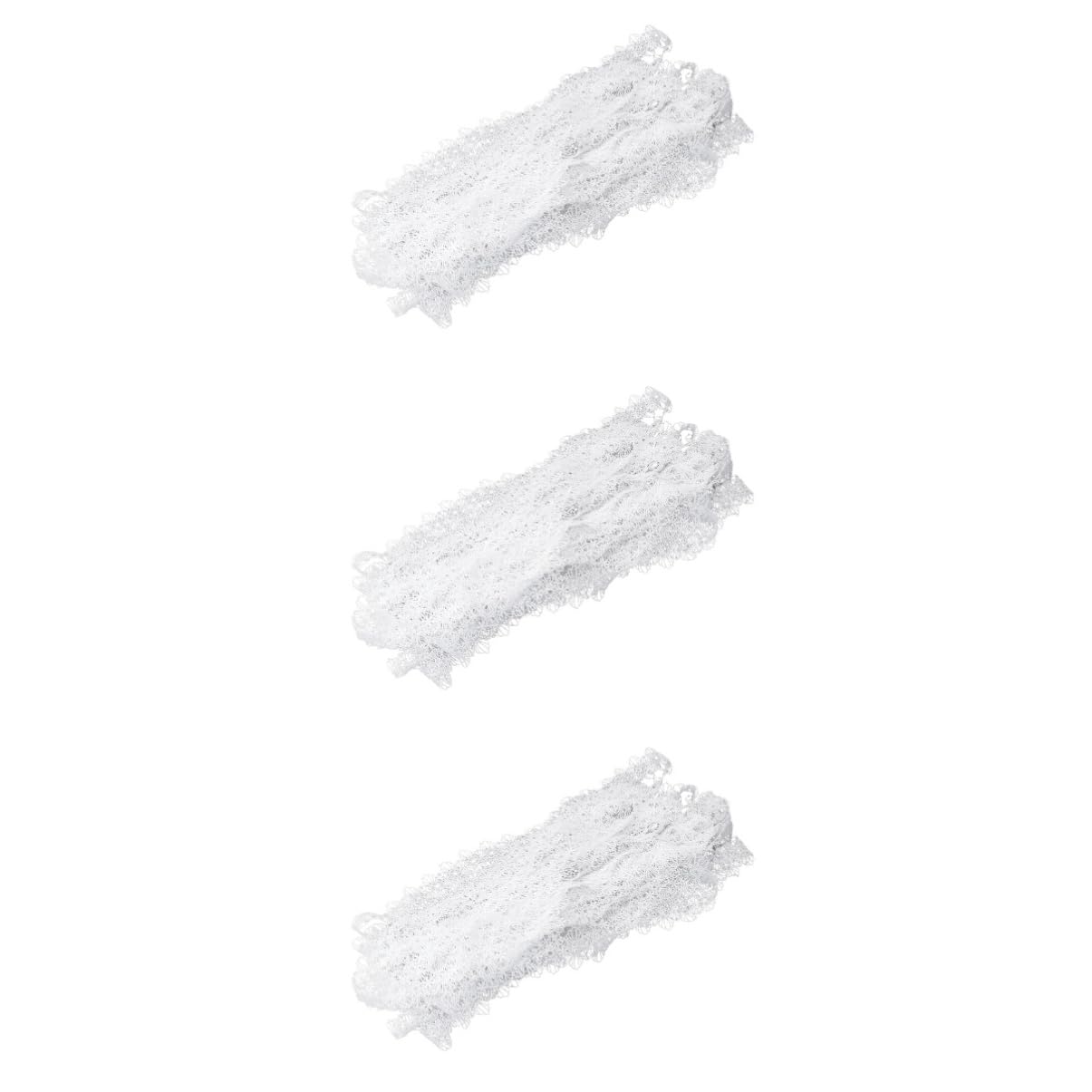 EXCEART 3piezas Cinta De Encaje Hueca Bordada De Yardas Para Decoración De Ropa y Manualidades Cinta De Encaje Blanca Para Adornos De Boda y Proyectos De Costura