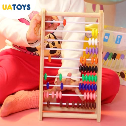 Image of Wooden Abacus Giraffe Toy for Kids with Colorful Beads Counting Learning Toy Educational Montessori Activity Toy for Boys and Girls Ages 3+