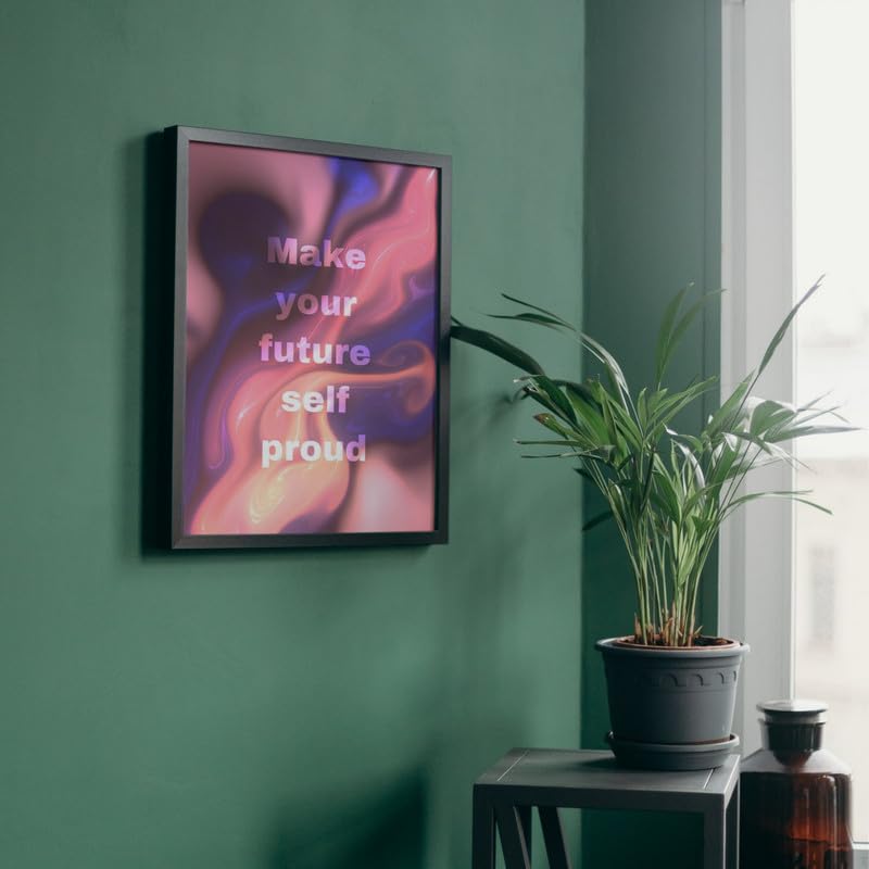 Image of Wall Framed Posters | 8x12 inch size | Motivational Quotes Posters |Inspirational inchMake Your Future Self Proud inch Photo Frame - Motivational Decor for Office, Home, and Study Space