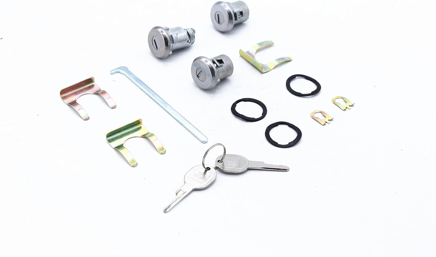 Set of Car Door Trunk Key Kit with 2 Keys Door Lock Cylinder Set Compatible for Camaro Chevelle Nova GTO 654394765282