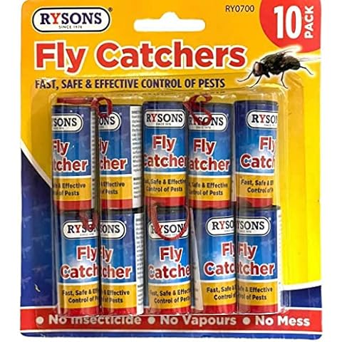 PaulStore 10 Fly Insect Catcher Paper Sticky Glue Bug Trap Killer Strong Roll Tape Strip Cover