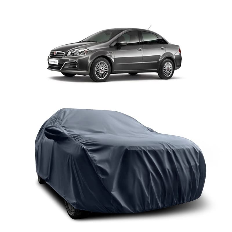 Image of MADAFIYA Car Accessories Water Proof UV Proof Car Mirror Cover Compatible with Fiat Linea (2009 to 2024 Models), Grey