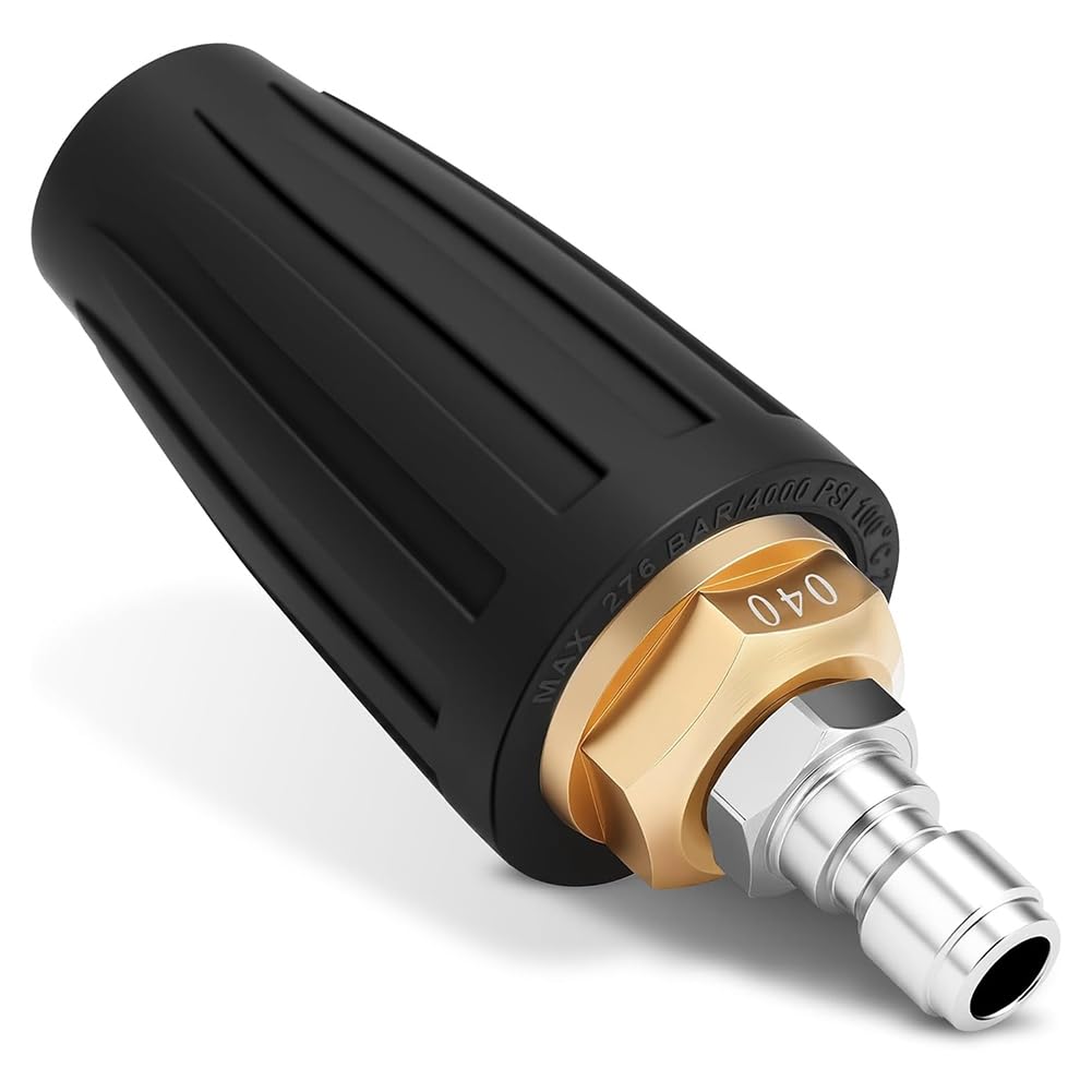 Vjsujehgy 1/4 Quick Connect Turbo Nozzle Pressure Washer 4000 Psi Max Rotating Nozzle Tips