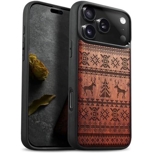 Coque iPhone 17 Pro antichoc Magsafe étui silicone souple et bois