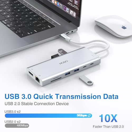 Image of USB C Docking Station Dual Monitor for HP,Laptop Docking Station 3 Monitors