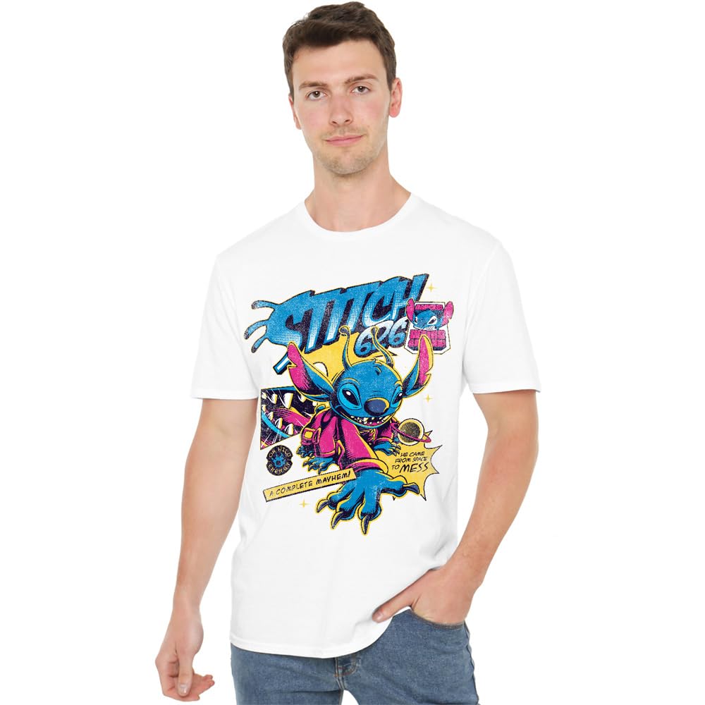 Disney Unisex White Lilo & Stitch 626 Comic T Shirt, X-Large