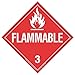 Placard, 10-3/4inx10-3/4in, Flammable