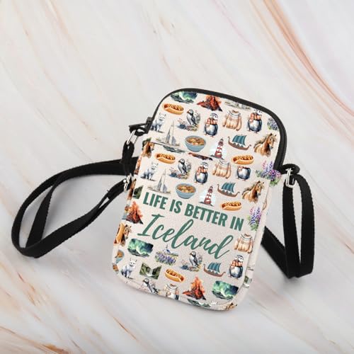 WCGXKO Iceland Souvenir Crossbody Bag Iceland Themed Gift Iceland Trip Gift Iceland Culture Gift3