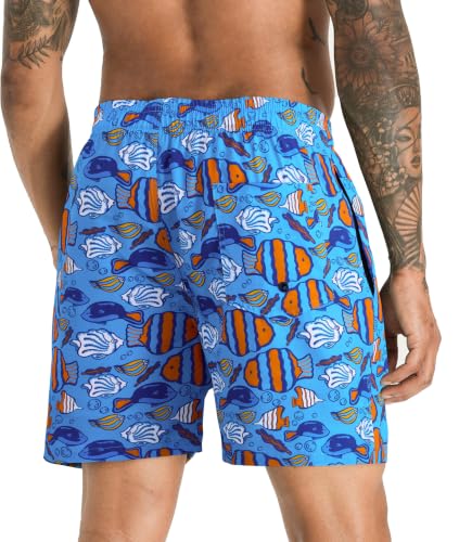 Image of APTRO Men's Swim Trunks with Compression Liner 5 Inch Bathing Suit Beach Swimsuits