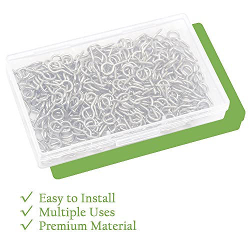 Image of 300 Pcs Small Eye Screws 6 x 12mm Mini Screw Eye Pin Peg Self Tapping Screws Hooks Ring for Arts Crafts Projects (YJY0)