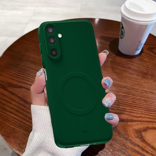 Image of Pikkme Back Cover for Samsung Galaxy M17 5G / A17 5G / F17 5G Soft Matte Silicone Mag-Safe Design (Mag-Safe Not Support) Camera Protection | Slim Fit Bumper Cover (Green)