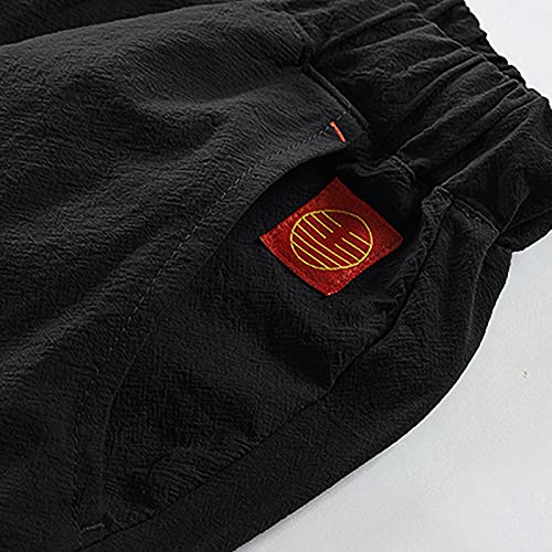 Men's Casual Capri Pants Summer Workout Relaxed-Fit Pants Lightweight Chinos Pants Drawstring Outdoor Sports Pantalones4