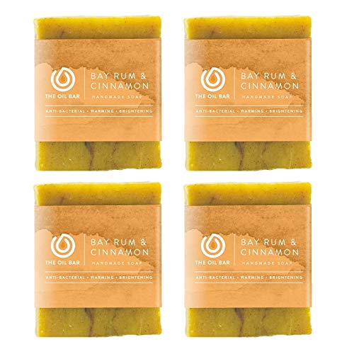 The Oil Bar's Bay Rum & Cinnamon Natural Handmade Soap - 4 Pack